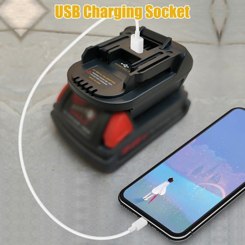 USB Battery Adapter Converter For 20V DEWALT Milwaukee M18