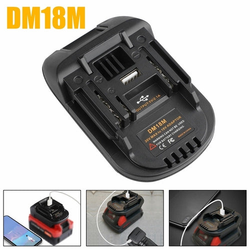 USB Battery Adapter Converter For 20V DEWALT Milwaukee M18