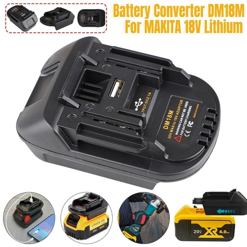 USB Battery Adapter Converter For 20V DEWALT Milwaukee M18