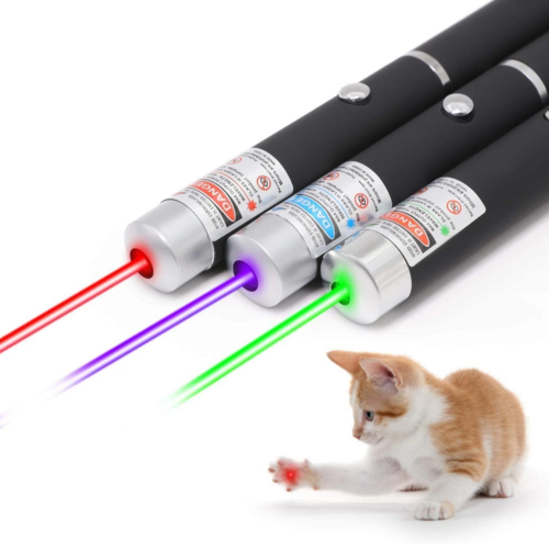 3 Pack 900Mile Laser Pointer Pen Green Blue Red Light Visible Beam