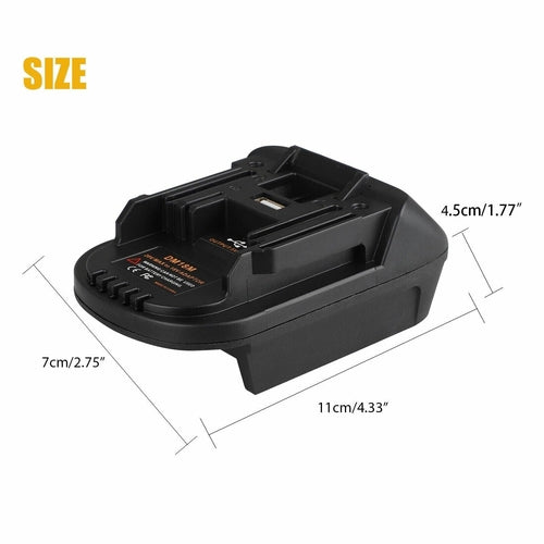 USB Battery Adapter Converter For 20V DEWALT Milwaukee M18