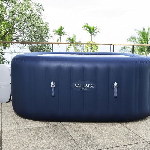 Saluspa Hawaii Airjet 4 to 6 Person Inflatable Hot Tub Square Portable