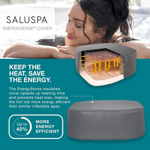 Saluspa Hawaii Airjet 4 to 6 Person Inflatable Hot Tub Square Portable